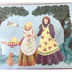 "Purrfect Day For Lemonade" Cross Stitch Pattern By Mari McDonald 1999 Whispered
